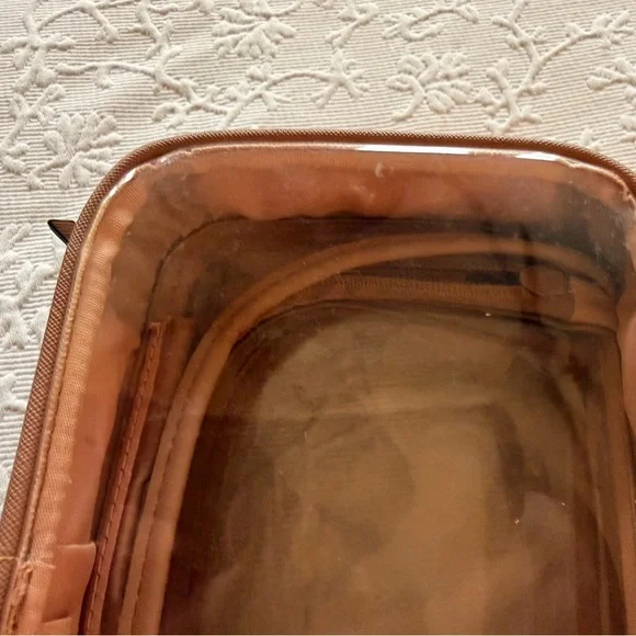 Calpak Small Clear Cosmetics Case in Caramel - Picture 3 of 16